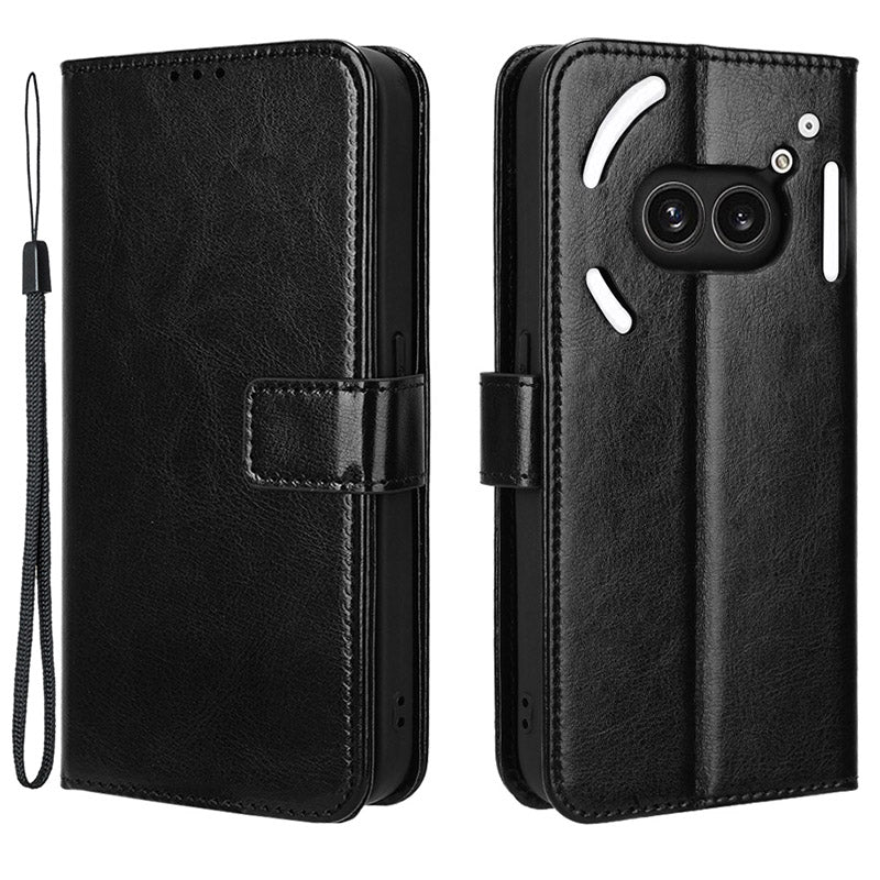 For Nothing Phone (2a) Wallet Case Crazy Horse Texture Folio Stand Phone Cover For Nothing Phone (2a) Wallet Case Crazy Horse Texture Folio Stand Phone Cover
